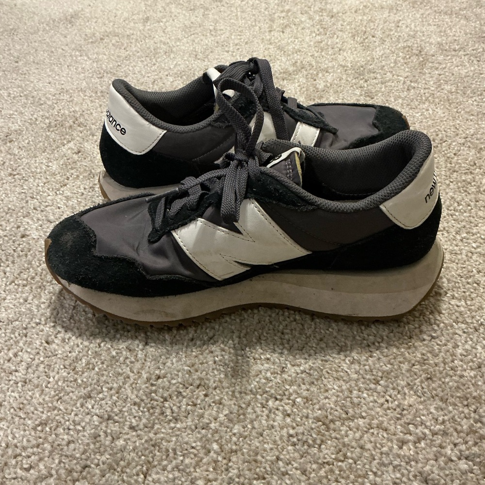 New Balance Charcoal and White Athletic Shoes